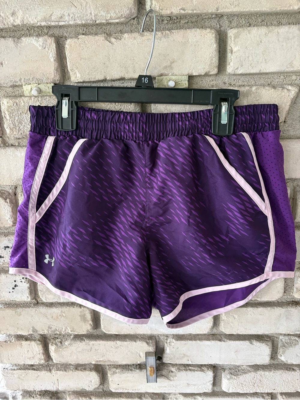 Under Armour Purple Women's Athletic Shorts with Light Pink Trim